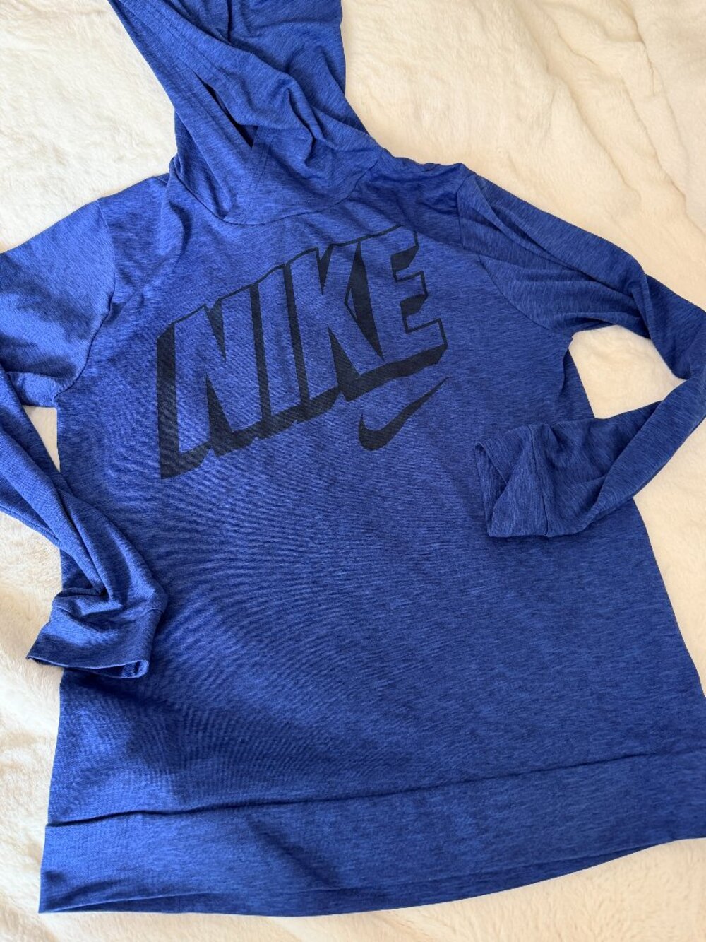 Sporty Nike Boys Dri-FIT Royal Blue Heather Graphic Hoodie - Youth XL